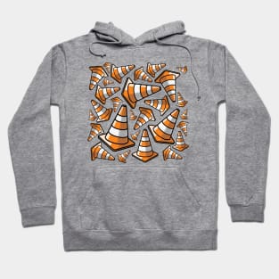 Traffic Cone - Orange and White Pattern Hoodie